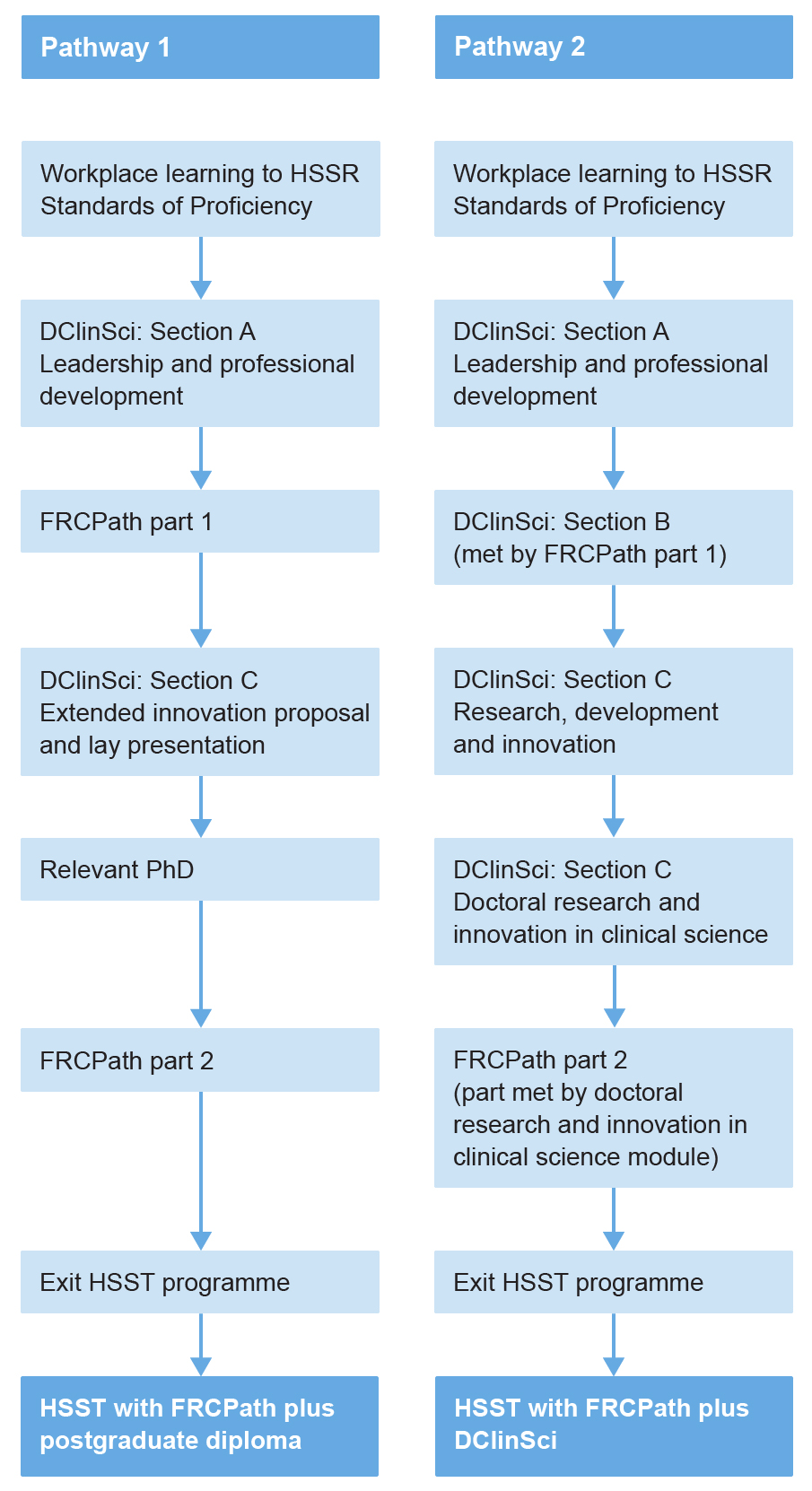 HSST-Life-sciences-pathway-2023 Graphic showing the HSST Life Sciences pathway options