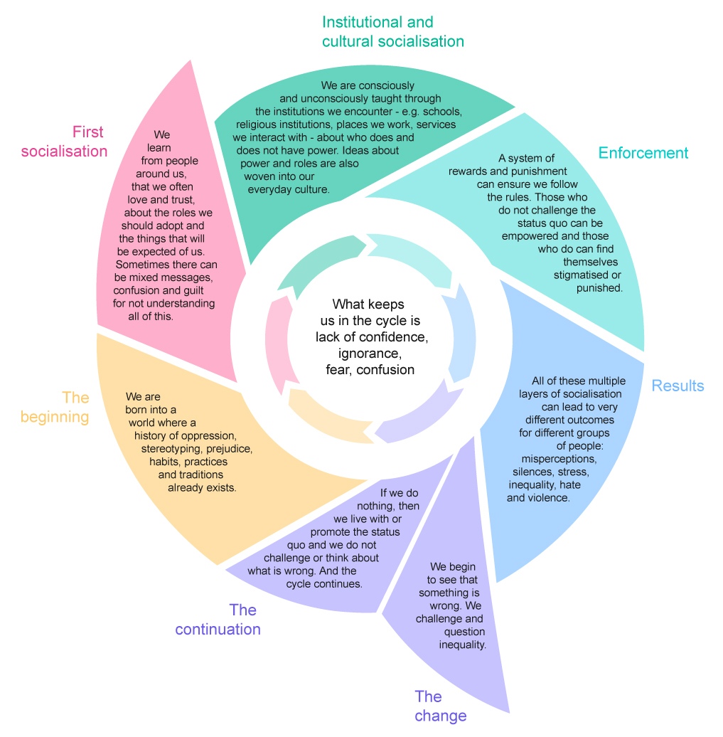 Cycle of socialisation graphic Graphic showing the cycle of socialisation